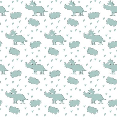 Çizgi film dinozor ile Seamless Modeli. 