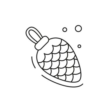 Beyaz arka planda Noel ağacı oyuncağı ikonu. Vektör illüstrasyonu.