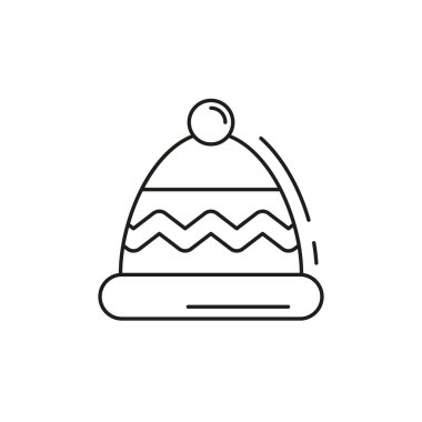 Beyaz arka planda kış şapkası simgesi. Vektör illüstrasyonu.