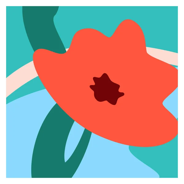 추상적 현대의 꽃들의 최소화 포스터 플라이어 프린트 플래카드 장식용 그래픽 — 스톡 벡터