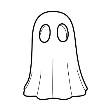 Çarşaf Taslak Renklendirmedeki Klasik Cadılar Bayramı Hayaleti