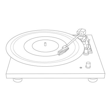 Tonkolm ve tabağı olan vinil plak çalar, detaylı üst görünüm.