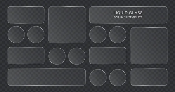 Liquid Glass UI Elements, Transparent Frosted Interface Shapes for Modern UX Design