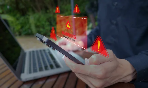 Mobil, Siber Güvenlik Uyarı Arayüzünde Virüs Uyarısı Algılandı