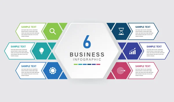 6 Adım İş Bilgileri Merkezi Altıgen ve Ok Bölümleriyle