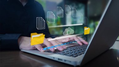 Laptop Based Cloud File Synchronization with Digital Overlay and Progress Bar
