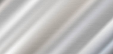 İnce yatay tahıllı fırçalanmış metal dokusu, çapraz ışık çizgileri ve endüstriyel ve modern tasarım arka planlarında parlak yansıtıcı gradyan.