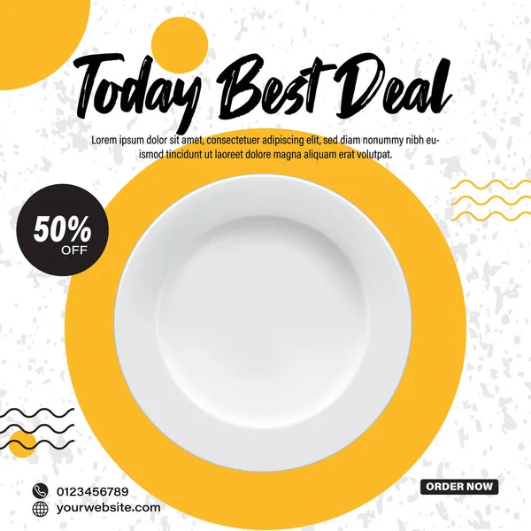 Food banner social media post template. Editable social media templates for promotions. Layout design for marketing on social media