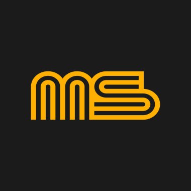 Alfabe harfi MS, SM simge logo vektörü