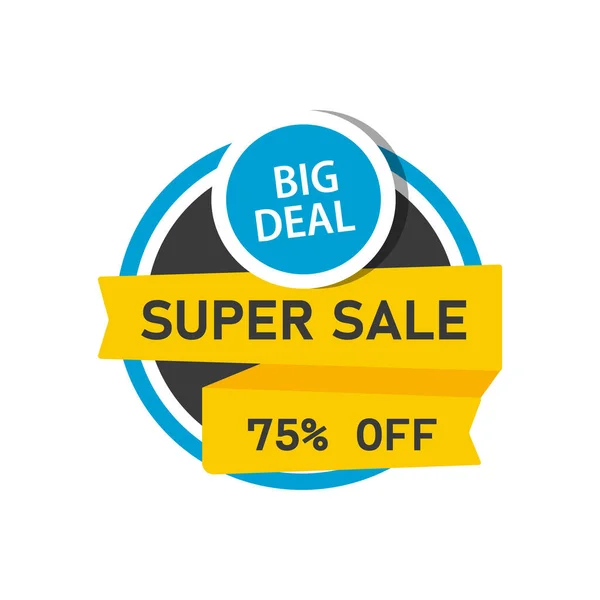 Büyük indirim% 75 indirimli vektör şablonu tasarım etiket poster broşürü