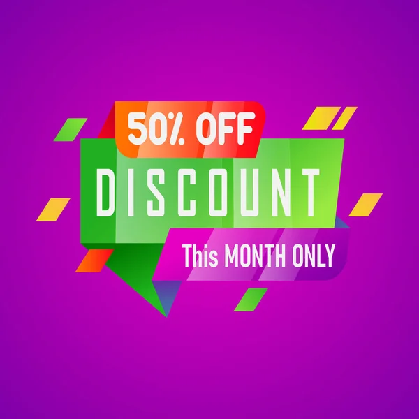 Büyük indirim% 50 indirimli vektör şablonu tasarım etiket poster broşürü