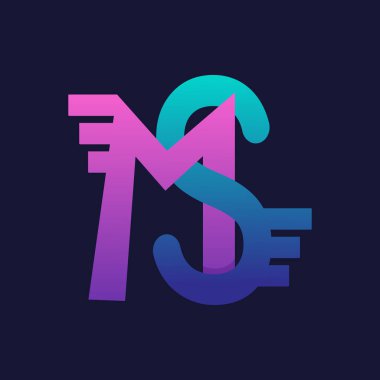 MS harfi veya SM monogram logo tasarımı