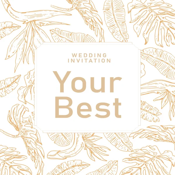 Düğün davetiyesi doğal bir şablon ile