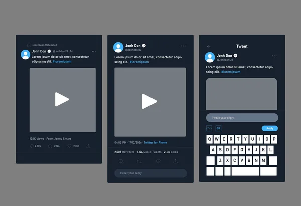 Düz tasarım tweet modeli