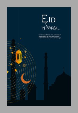 Bayram Bayrağı ve Poster Şablonu Serbest Vektör