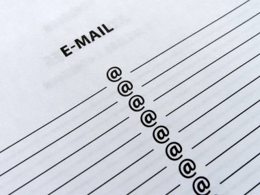 Simgelerle Yazdırılmış E- posta Adres Formu Sayfasını Kapat @