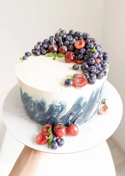 Kue dengan buah close-up tidak ada orang — Stok Foto