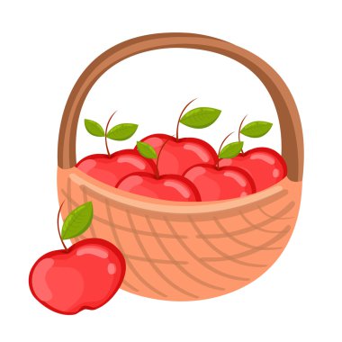 Kırmızı elmalı sepet