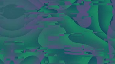 Arızalı yeşil ve mor şekillerin soyut karışımı, dijital arka planlar, teknoloji kavramları ve dinamik tasarımlar için uygundur. Canlı ve modern..