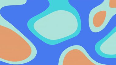 Abstract landform shapes in blue, orange, turquoise suitable for backgrounds, graphic design, and artistic projects needing vibrant colors.