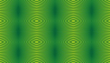 Yeşil doğrusal desen, geometrik şekilleri tekrarlayan ve yayılan çizgilerin büyüleyici bir optik illüzyon oluşturarak derinlik ve hareketle dinamik, gelecekçi soyut bir arkaplan oluşturur.