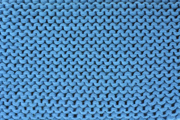 Blå Textur Närbild Gjord Ull Tråd — Stockfoto