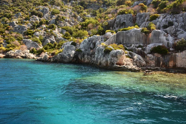 Sunken City Kekova Island Turkey Sights Antalya Province View Sea — Stock Photo, Image