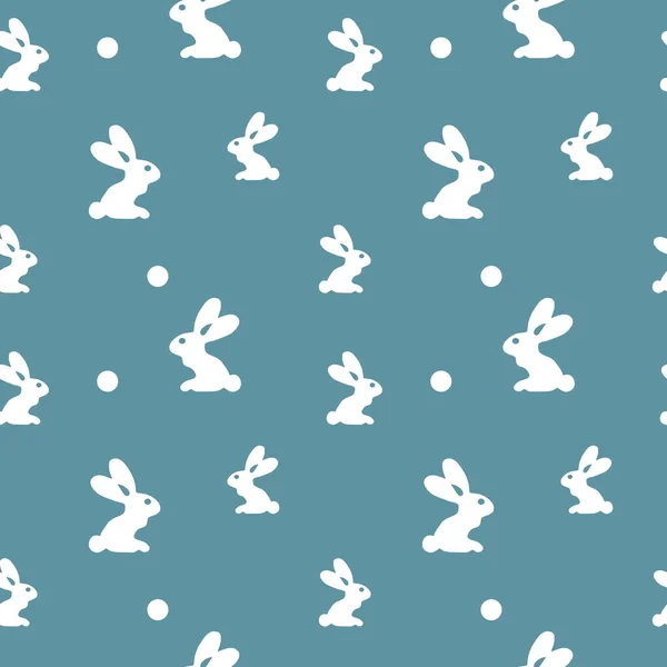 Rabbit Seamless Blue Pattern Packing Wrapping Textyle Easter Background Holiday — Stock Photo, Image