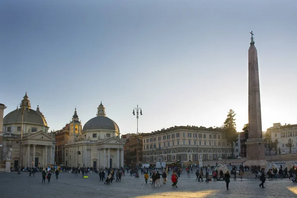 Talya Roma Aralık 2018 Halk Meydanı Piazza Del Popolo Manzara — Stok fotoğraf