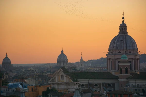 Roma Panoraması Pincian Hill Den Gün Batımında Villa Borghese Talya — Stok fotoğraf