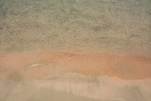 Берег Елафонісі Острів Крит Райський Пляж Чистою Бірюзовою Водою Рожевим — стокове фото