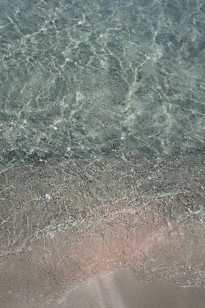 Praia Elafonisi Fundo Ondulação Água Limpa Praia Paraíso Com Água — Fotografia de Stock