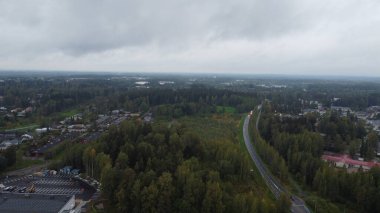 Finlandiya şehrinin insansız hava aracı görüntüsü
