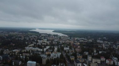 Eski şehir Riga, Letonya 'nın havadan görünüşü