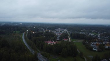 Riga, Letonya 'nın insansız hava aracı görüntüsü.