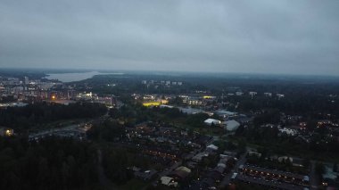 Bir şehrin insansız hava aracının hava görüntüsü