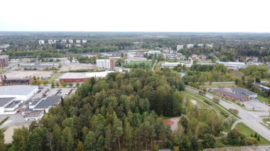 İsveç 'teki Stockholm şehrinin hava manzarası.