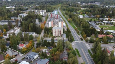 İsveç 'teki Stockholm şehrinin hava manzarası.