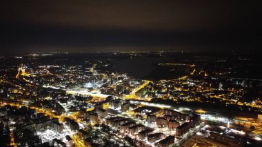 Başkent Jarvenpaa 'nın gece manzarası