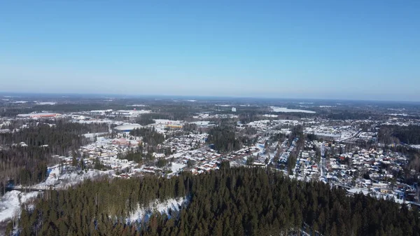 Finlandiya devletinin başkentinin havadan görünüşü