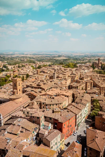 Staré italské město Siena panoráma — Stock fotografie