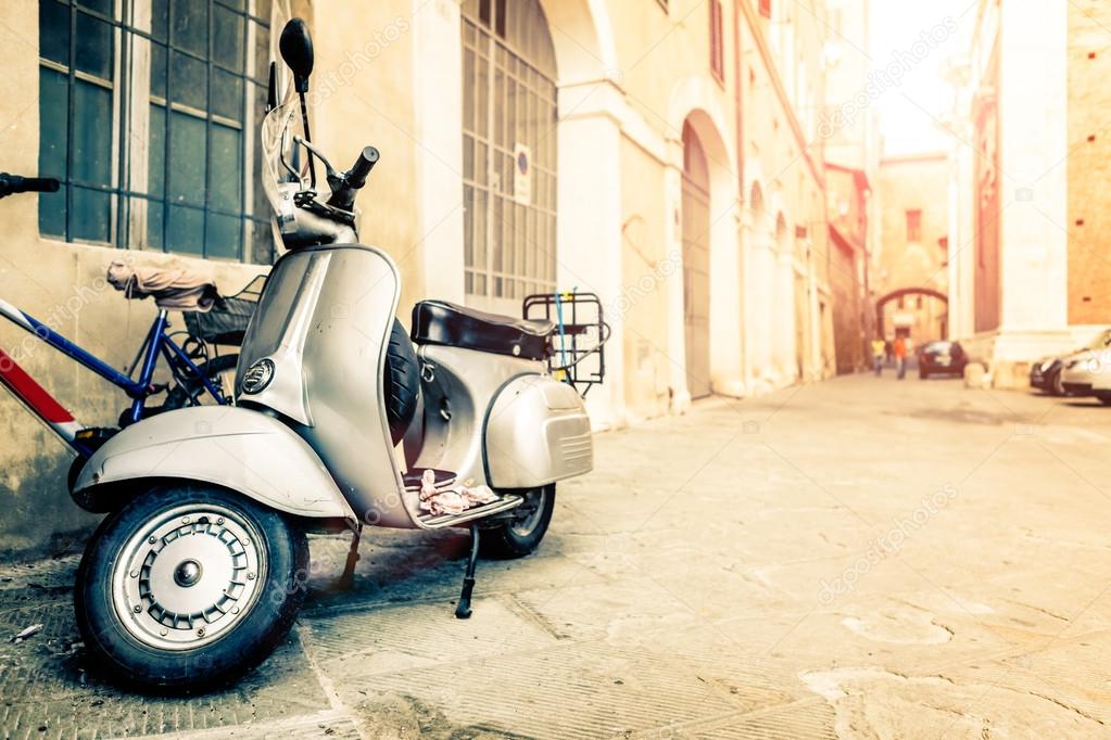 Vespa Scooter in Italian Street