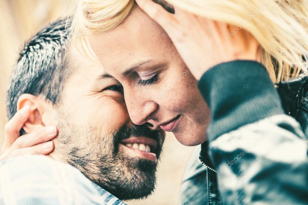 Happy Couple able to kiss