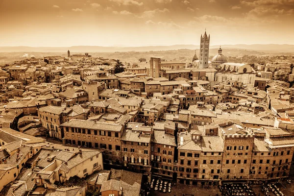 Staré italské město Siena panoráma — Stock fotografie