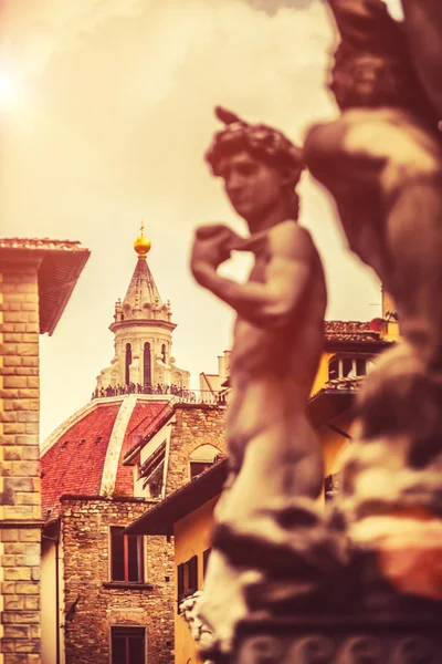 Kościół Duomo posągu Dawida Michała Anioła — Zdjęcie stockowe