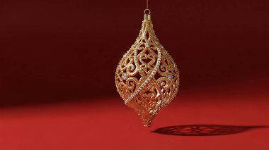 Kırmızıda Noel ağacı süslemesi