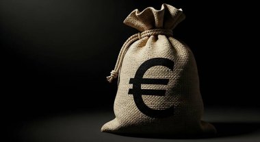 Avro para birimi simgesi siyah arkaplan