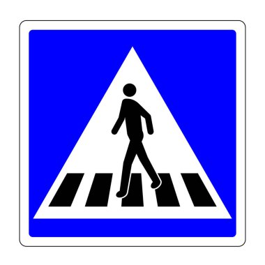 Zebra geçidi, yaya geçidi trafik işareti