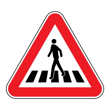 Zebra geçidi, yaya geçidi trafik işareti