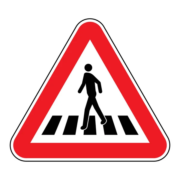 Zebra Crossing Pedestrian Crossing Traffic Sign — Stock Vector